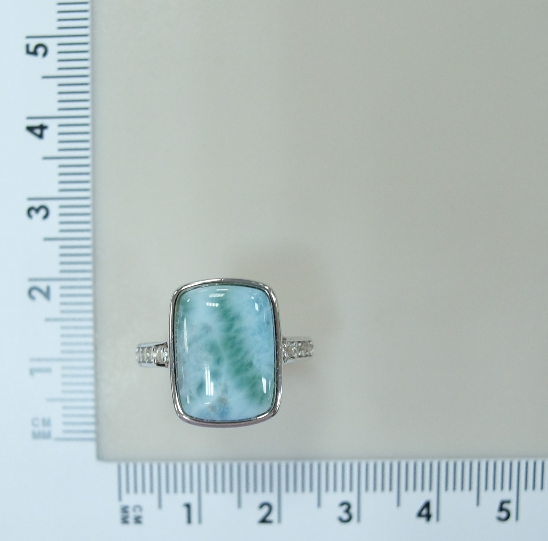 Серебряное кольцо с ларимаром